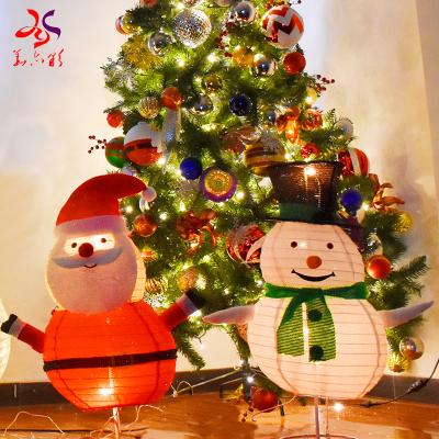 China Model Xmas Snowman Christmas Decoration LED Light Set Jump Up Snowman and Santa Claus Xmas Light Xmas for sale