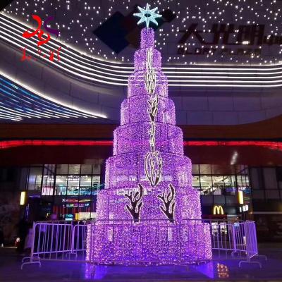 China Outdoor 60ft Commercial Giant Lighting Christmas Tree 20ft 30ft 40ft 50ft Xmas Pattern Light Use For Mall Decoration for sale