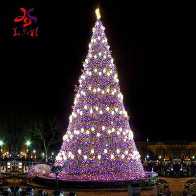 China Holiday Decoration 3D LED Lighting 20ft 30ft 40ft 50ft 60ft Giant Artificial PVC Christmas Tree Mall Outdoor Decoration for sale