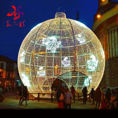 China Commercial Use Project Christmas Decoration Pattern Light Led Large Deco 3D Ball Pattern Led Ball Lights for sale