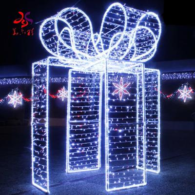 China Project Garden Commercial Use Large Deco Custom Commercial Outdoor Led Decoration 3d Pattern Gift Box Lights Christmas Pattern Light for sale