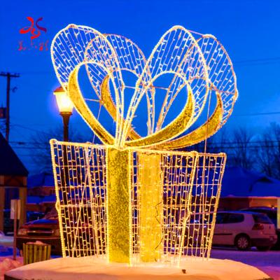 China Christmas Gift Box Commercial Decor Christmas Project Use Giant Christmas Gift Boxes Light Up Outdoor Christmas Light Box for sale