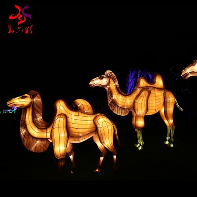 China Festival Zigong Lantern Festival Decoration Lanterns Customized Shape Animal Life Size Camel Silk Lantern for sale