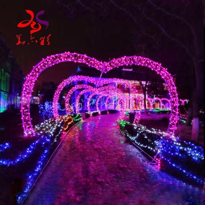 China Commercial Use Led Festival Decorations Xmas Street Pattern Light 3d Arch Christmas LED Street Light Street Arch for sale