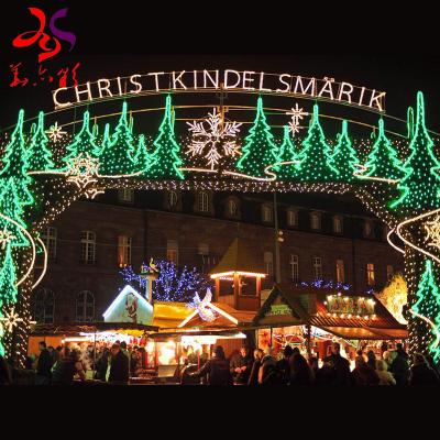 China Large Christmas Holiday Decorations Holiday Decorations Ramadan Lights 3d Outdoor Led Street Arch Commercial Pattern Light Outdoor Led Street Arch for sale