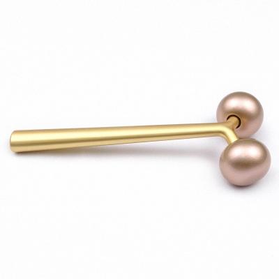 China High Quality Face Lift Gold Metal Anti Aging Y Massager Shape Beauty Facial Roller for sale