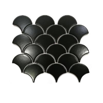 China Modern Supply Matte Inkjet Black Unglazed Ceramic Mosaic Tile For Wall for sale