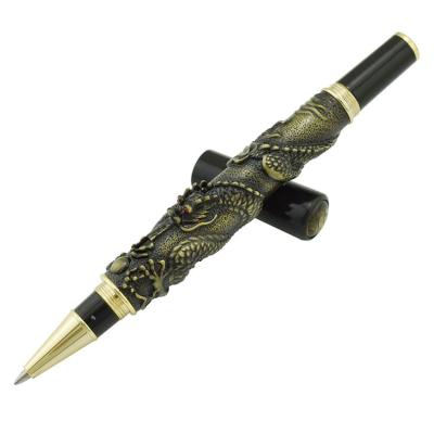 China Luxury Pen Gift Jinhao Metal Vintage Rollerball Pen with Ink Refill, Dragon Series Heavy Pen Bronze Oriental Noble Collection Gift Pen for sale