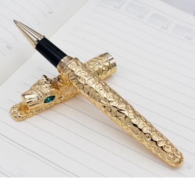 China Fluently Writing Again Jinhao Cheetah Full Metal Golden Rollerball Pen Luxurious Exquisite Advanced Writing Gift Pen For Business Graduate Office for sale