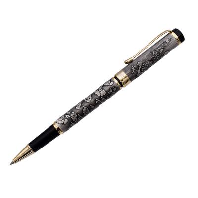 China Luxurious Metal Rollerball Pen Beautiful Dragon Texture Carving, Gray Color Ink Pen Gift Jinhao 5000 luxury vintage pen for office business for sale