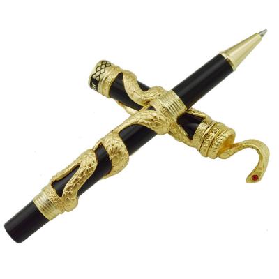 China Luxury Pen Gift Jinhao Snake Vintage Rollerball Pen Golden Cobra 3D Pattern Texture Pen Noble Relief Carving Technology Collection Gift for sale