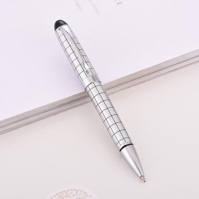 China Lattice Pen Gift Baoer Black White Luxury Tip Pen High Quality for sale