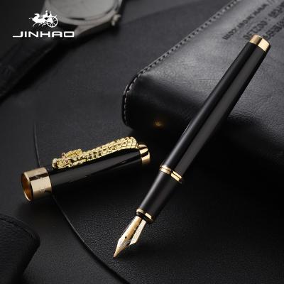 China Brand Soft Luxury Business Writing Fountain Pen Jinhao 1200 Dragon Design Metal Ink Pens Oriental for sale