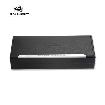 China Jinhao High Quality Luxury Pen Case Black Leather Gift Pen Box for sale