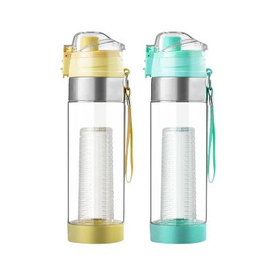 China 550ml Portable Creative Plastic Water Refill Amazon Cup Fruit Lemon Sports Fruit Bottle Amazon Outdoor Fitness Sports Bottle for sale