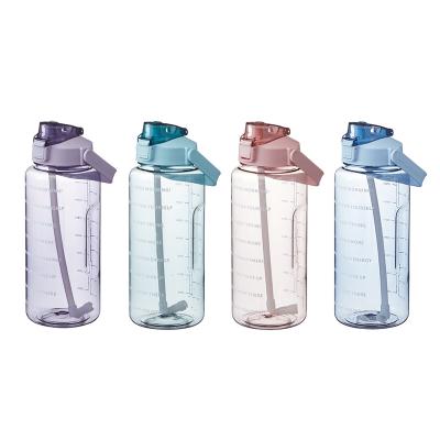 China Large Capacity Sustainable Water Bottle 2000ml Portable Sports Bottle With 1300ML Straw (Purple, 1300ml) for sale