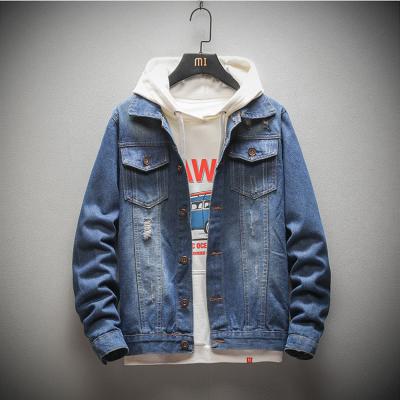 China Viable Classics Fade Blue Color Brushed Style Young Men's Jeans Denim Jacket for sale