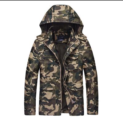 China Good quality cotton material camouflage safari fashion viable super jacket men with hoo from China factory for sale