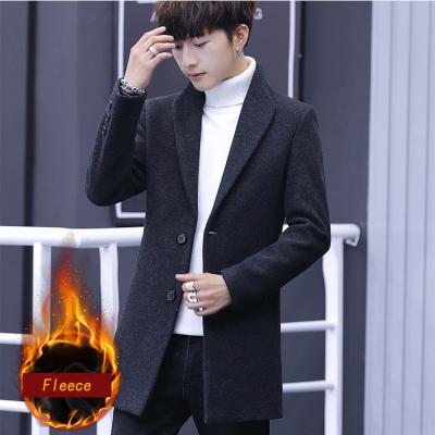 China Anti-shrink Winter Super Fashionable And Warm Mens Fleece Striping Long Woolen Jacket for sale