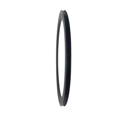 China Road Bikes 50mm UD Deep 24 Holes Glossy 700c Rim Tubular Road Carbon Bike Wheel Rim for sale