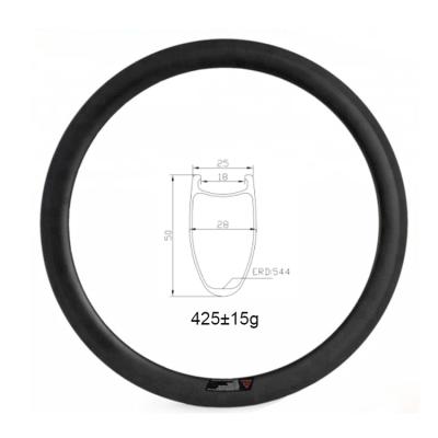 China Road Bikes 430g Toray T800 50x25mm Chinese Anvil Road Bicycle Carbon Rims For Disc Brake Or Rim Brake for sale