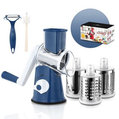 China Manual Rotary Cheese Slice Stored Vegetable Grater Plastic Manual Stainless Steel Grinder Vegetable Grater Cheese Grater for sale