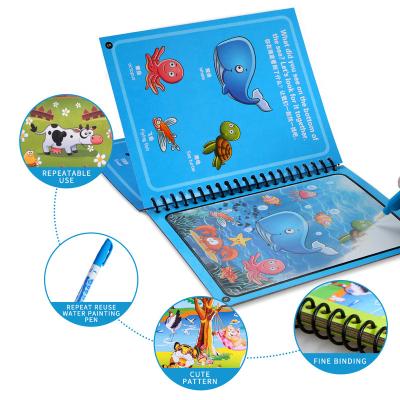 China Cardboard Book Water Magic Montessori Drawing Toys Coloring Book Magic Water Drawing Book Reusable Sensory Early Education Toys for sale