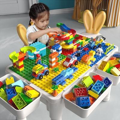 China Building Block Toy Multifunctional Building Table Kids Activity Building Block Compatible Educational Children Table Big Block Toys Gifts for sale