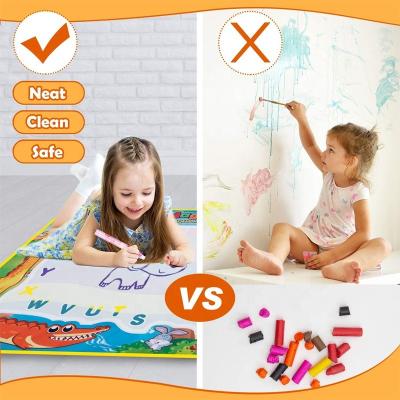 China Cardboard Magic Water Drawing Mat Coloring Doodle Mat With Montessori Magic Pens Toys Board Painting Educational Toys For Kids for sale