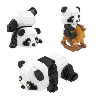 China Creative Animal Model Mini Brick Figure Toys Kids Panda Micro Building Blocks Toy Children Gift Table Decor DIY 3D Building for sale