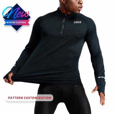 China Wholesale Breathable Compression Men Long Sleeve T-Shirt Logo Male Fitness Bodybuilding Clothing Custom Sports for sale