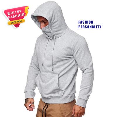 China Anti-wrinkle OEM Gym Masked Hoody Long Sleeved Men's Face Masked Hoodie With Face Masked Custom Logo for sale