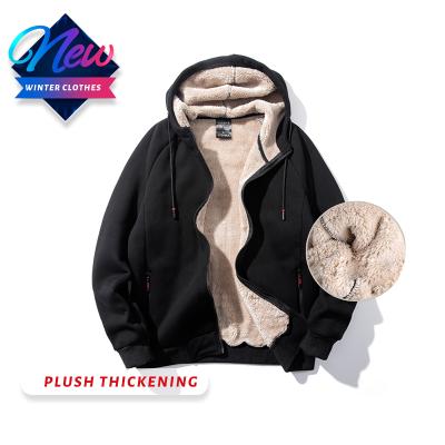 China Anti-wrinkle autumn and winter casual color men's Hoodies plus size coat outer cotton plush and thickened casual regular men's clothing for sale