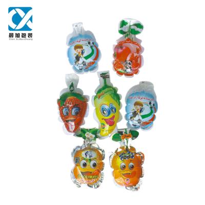 China 100ML Mango shape doypack plastic bag soft drink moisture proof pouch for sale