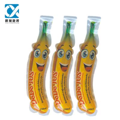 China 50ML Banana Shape Moisture Proof Plastic Bag For Juice for sale