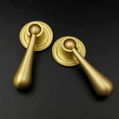 China Solid brass furniture krurled lever handle chinese style furniture handle knob door handle in brass for sale