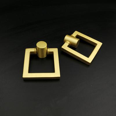 China Wholesale Furniture Hardware Luxury Solid Brass Square Handle Antique Bronze Brass Drawer Handles Knobs for sale