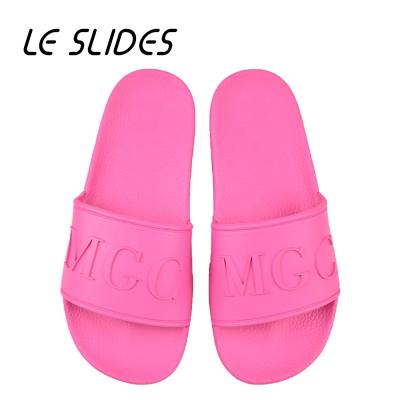 China Anti-odor Design Slippers Custom LOGO Slides Indoor Outdoor In Different Effect 3D Embossed Slippers for sale