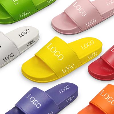 China CUSHIONING Factory Stretching 3D Printing Logo Outdoor Custom Slippers Slides Shoes Slides Custom Made in Bulk for sale