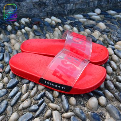 China New Trend Women Anti-slippery Bath Slides Designer Sandals Custom Transparent Slippers Shoes Custom Logo Slippers for sale