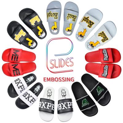 China Wholesale PVC Designer Sandals OEM 3D CUSHIONING Printing Custom Logo Men Slippers For Women Bedroom Slides for sale