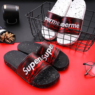 China CUSHIONING Embossed Printing Custom Women's Wholesale Slippers Ladies Flat Slips Shoes Shoes for sale