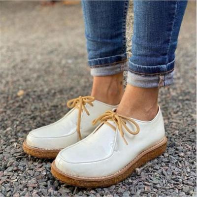 China LESLIDES Deodorization Fashion Women Wedge Rubber Shoes High Pumps Lace Up Casual Shoes Leather Trim Platform Shoes For Ladies for sale