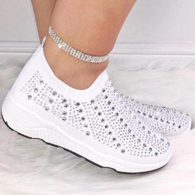 China CUSHIONING Autumn Breathable Bling Ladies Casual Fashion Cushion Sneakers Flat Women Sport Shoes for sale