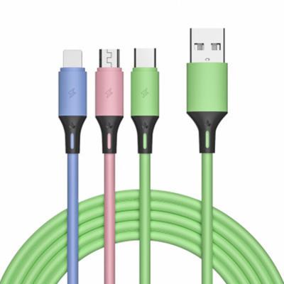 China Quick Charging Speed ​​Multi Charger Cable 3 In 1 Charging Type C Lightning USB Cable Universal Charger Cord Adapter Micro Connectors Compatible for sale