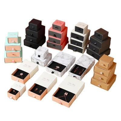 China Factory Recyclable Retail Packaging Box Handmade Paper Jewelry Box Thick Paper Brown Luxury Jewelry Gift Boxes for sale