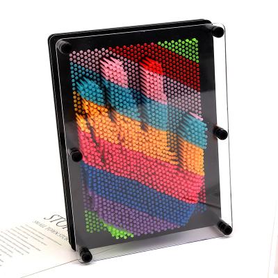 China Rainbow 3D Pin Art Toy Unique Plastic Pin Art Board for Kids Innovative Unlimited Creativity for Kids Rainbow 3D Pin Art Toy for sale