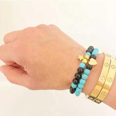 China TRENDY Custom Design Beads Bracelets 6mm 8mm Round Beads Stretch Natural Beaded Bracelets Women Bracelets Men for sale