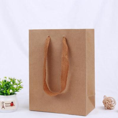 China Biodegradable Custom Printed Your Logo White Brown Kraft Gift Craft Shopping Paper Bag With Handles for sale