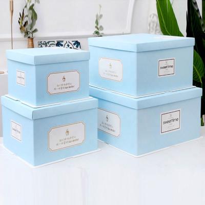 China Large Square Materials Package Custom Disposable Birthday Gift Boxes Recycled Luxury Paper Wedding Cake Boxes With Bottom for sale